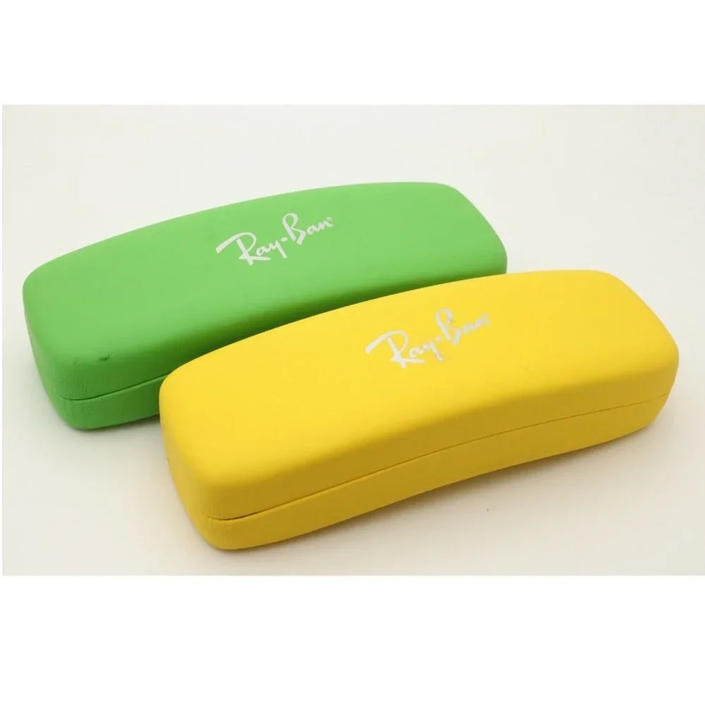 Original 2 Ray Ban Youth Kids Eyeglasses Sunglasses Case / Verity Green & Yellow